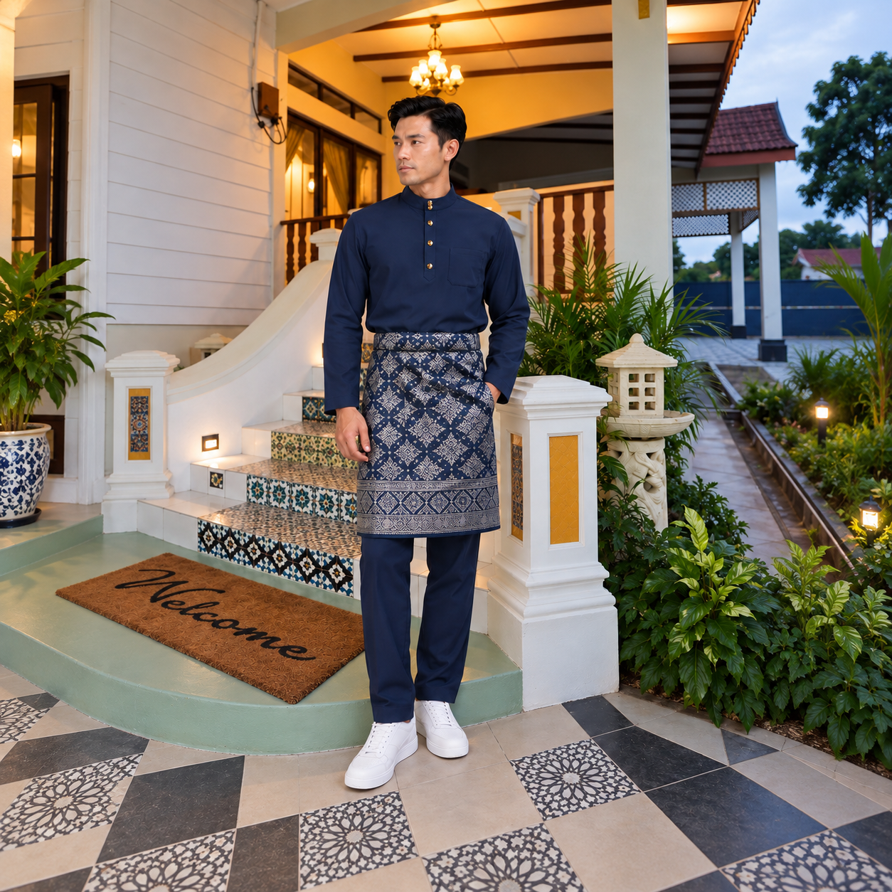 nu1 Baju Melayu - Navy - Image 1